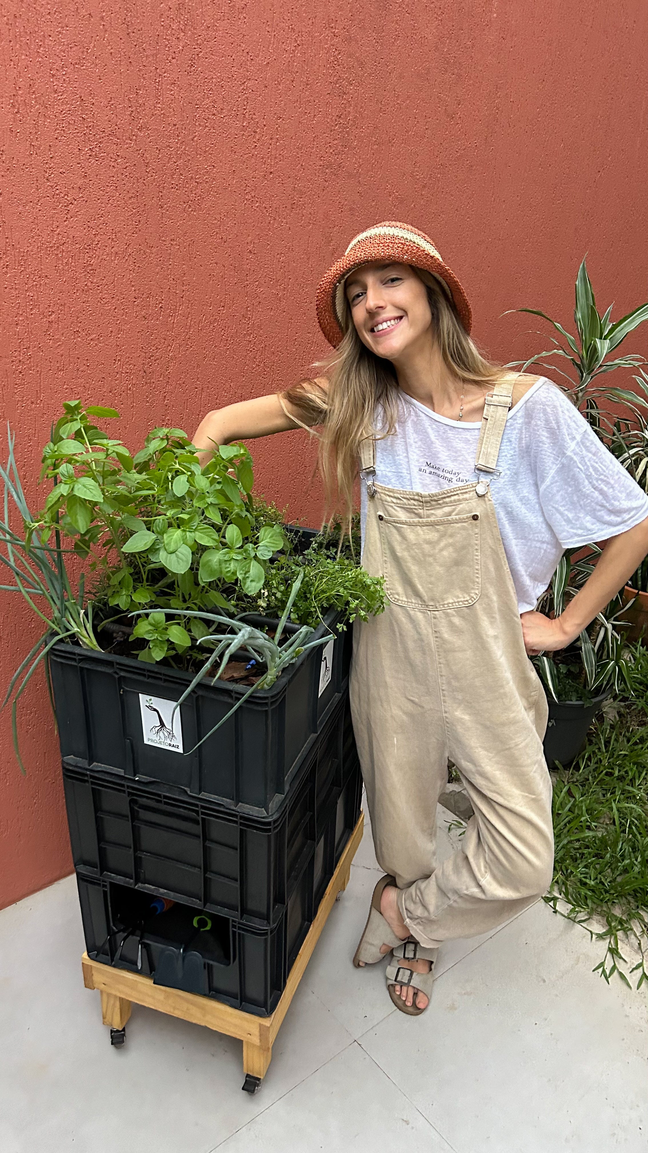 Horta com irrigação automática