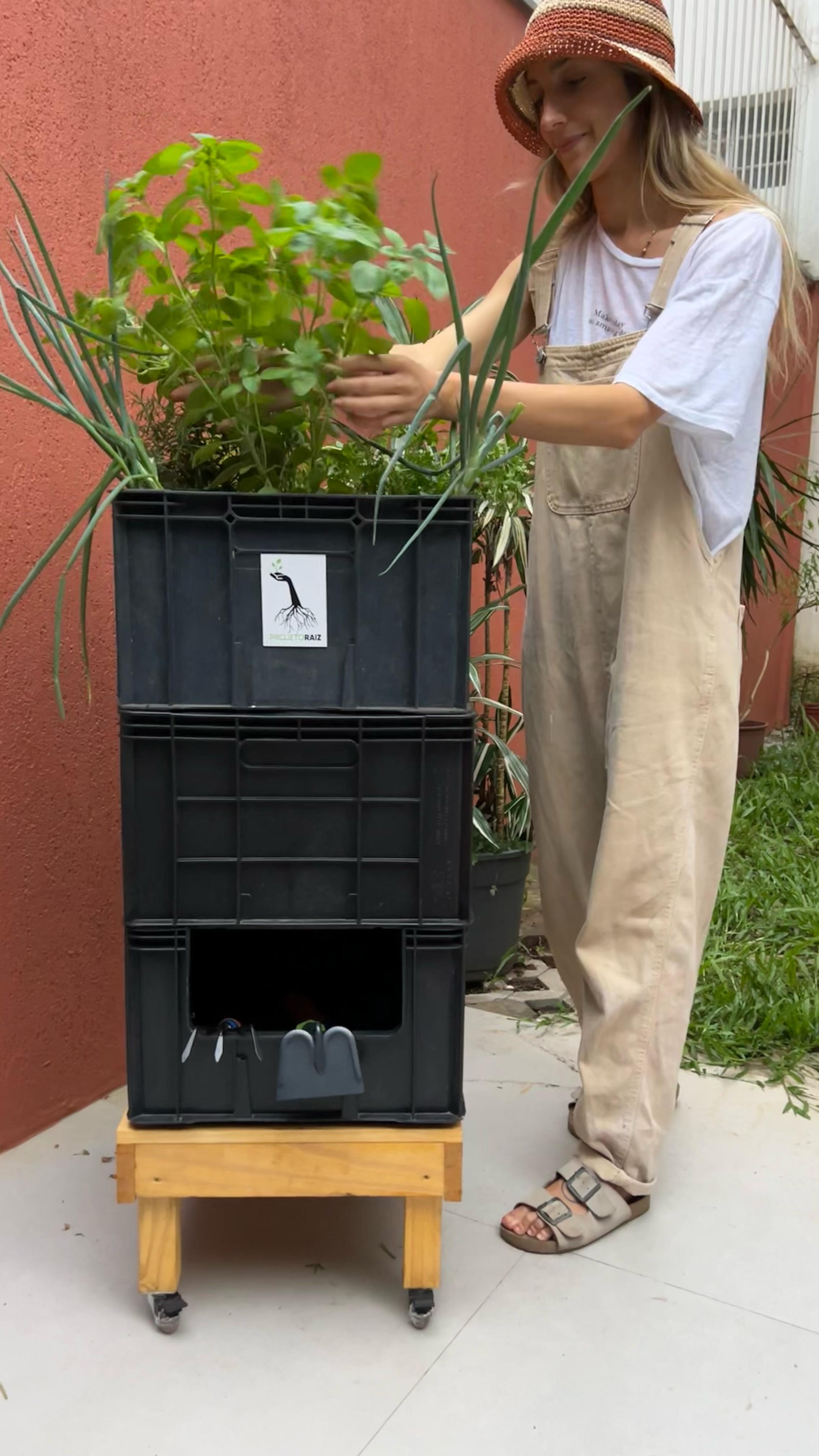 Horta com irrigação automática