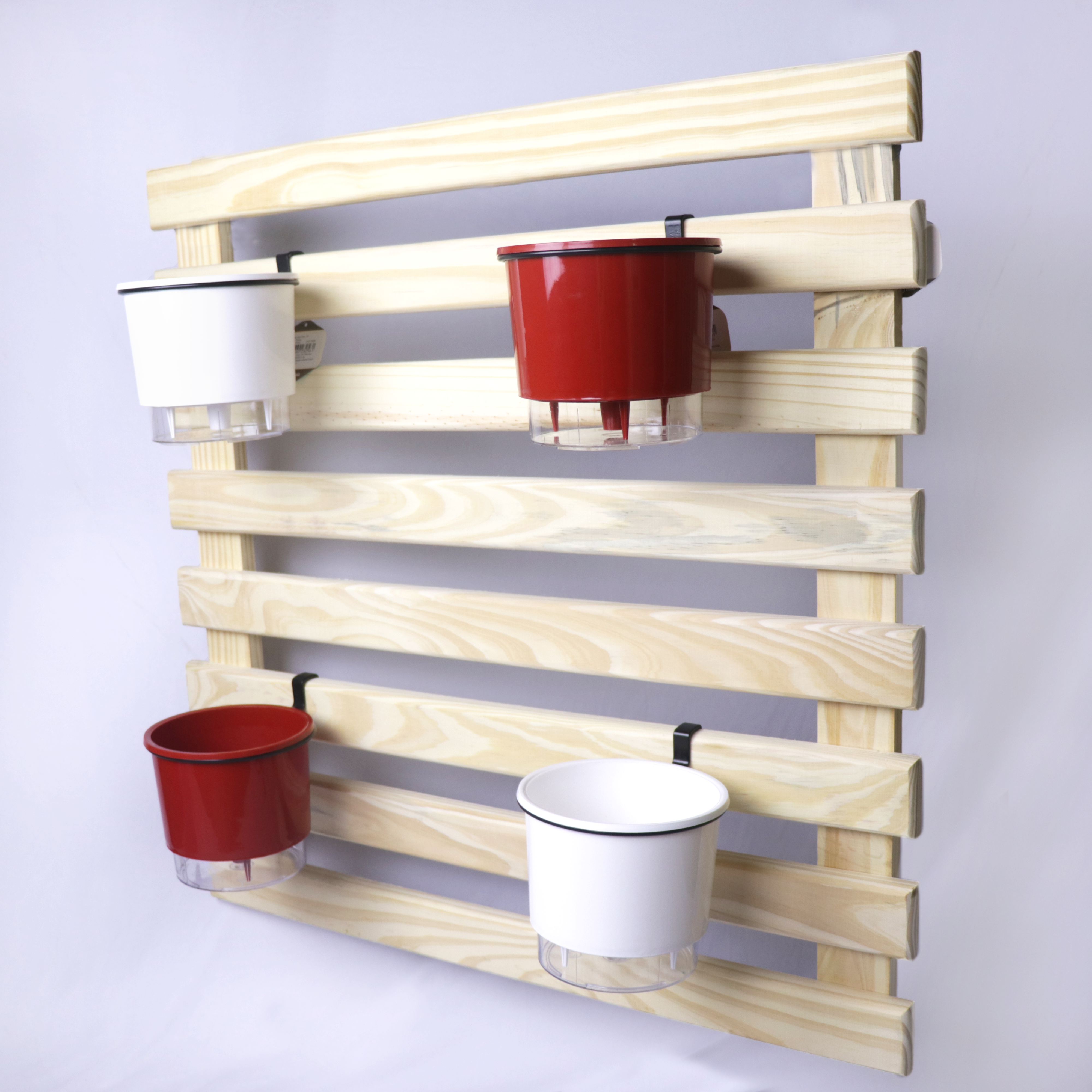 Kit Horta Vertical 80cm x 80cm com 4 Vasos Autoirrigáveis da Linha Arco ìris