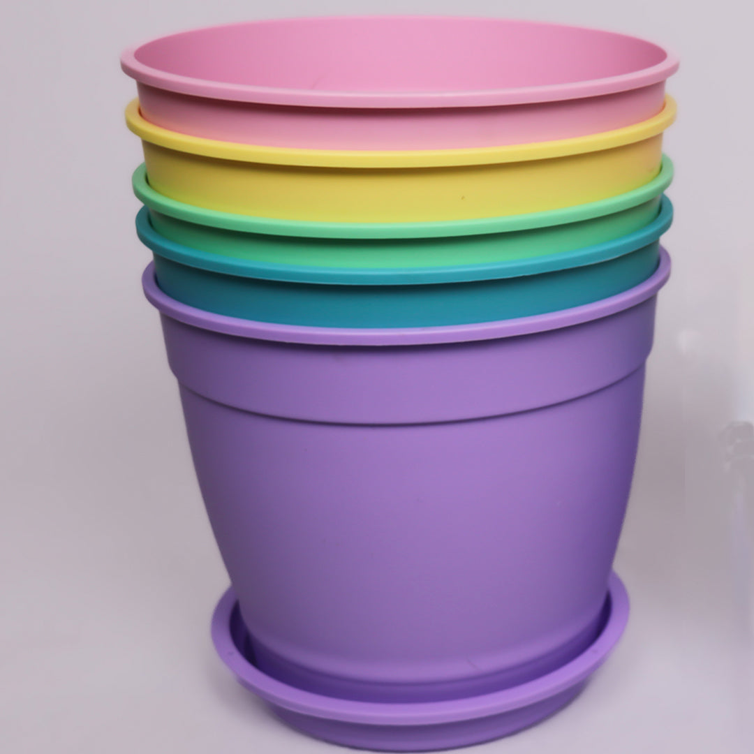 Vaso Redondo N4,5 (17,5x19)cm com Prato - Coloridos