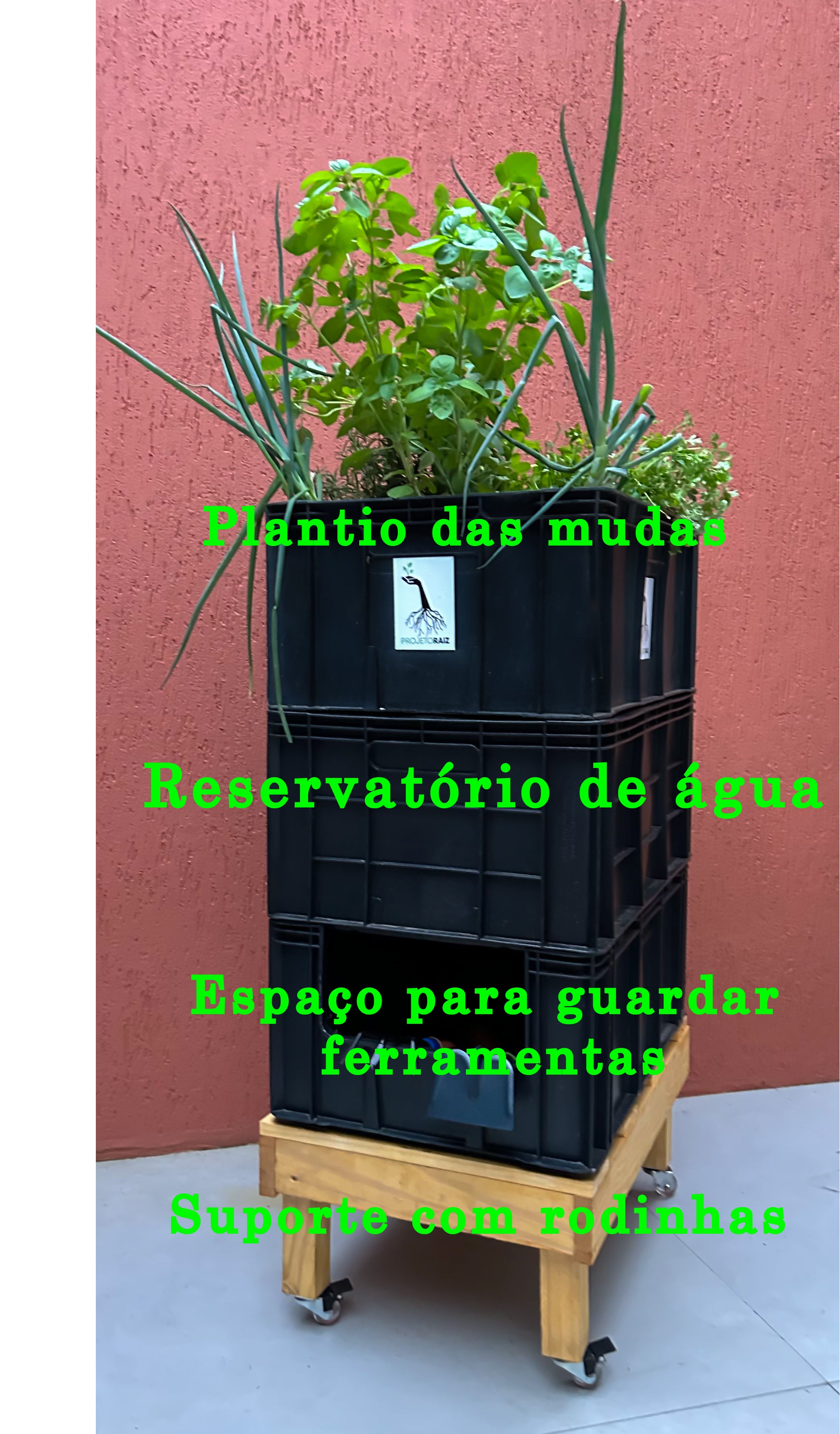 Horta com irrigação automática